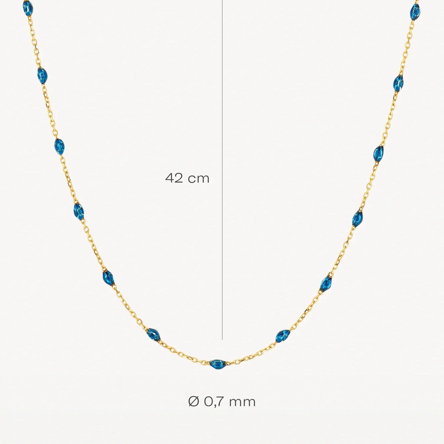 Blush Necklace 3162YRB - 14k Yellow gold with blue Resin