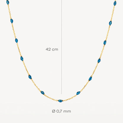 Blush Necklace 3162YRB - 14k Yellow gold with blue Resin