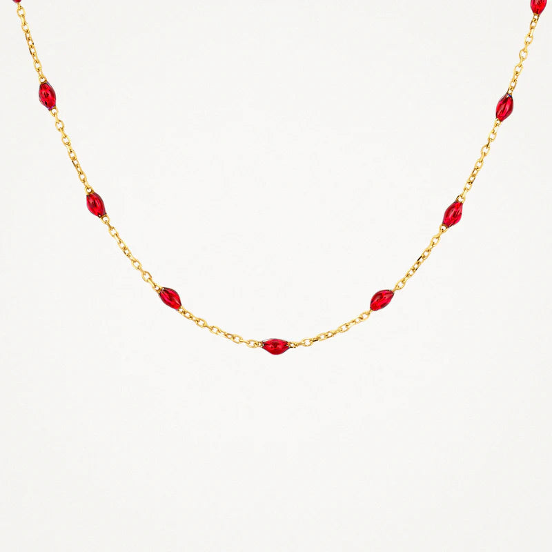 Blush Necklace 3162YRR - 14k Yellow gold with red Resin