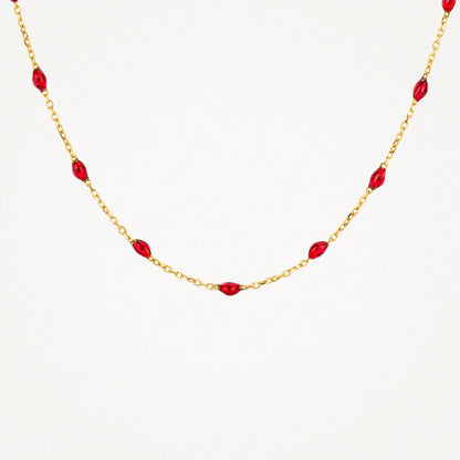 Blush Necklace 3162YRR - 14k Yellow gold with red Resin