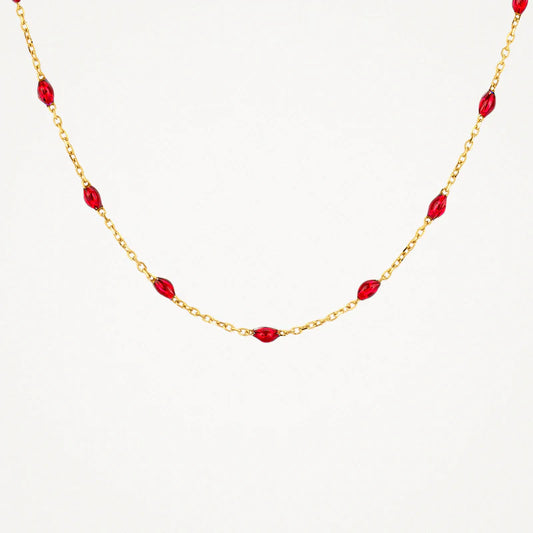 Blush Necklace 3162YRR - 14k Yellow gold with red Resin