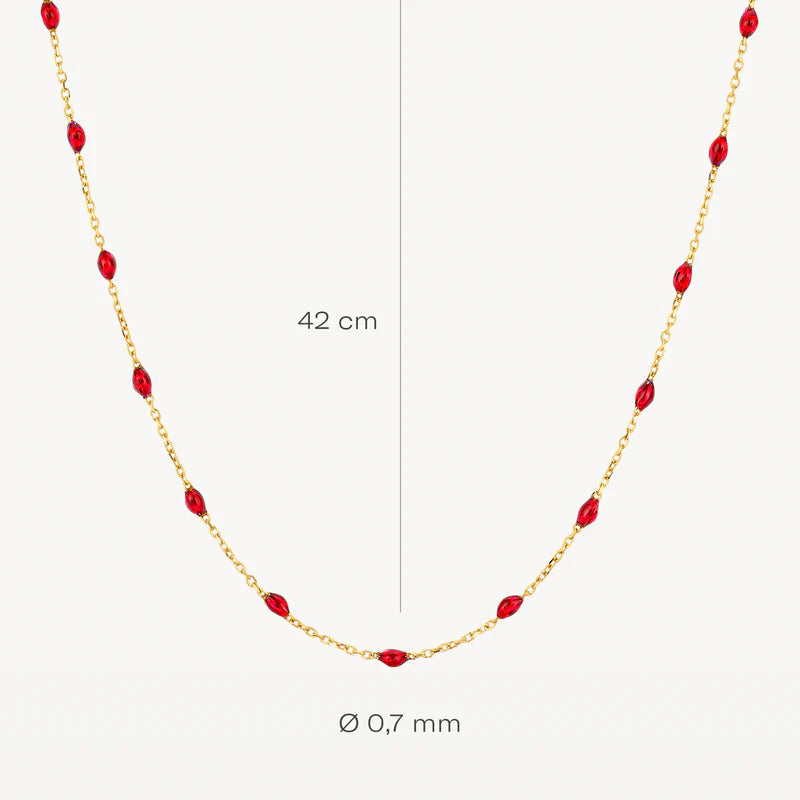 Blush Necklace 3162YRR - 14k Yellow gold with red Resin