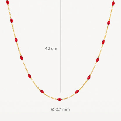 Blush Necklace 3162YRR - 14k Yellow gold with red Resin