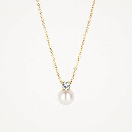 Blush Necklace 3163YPW - 14k Yellow gold with pearl & zirconia