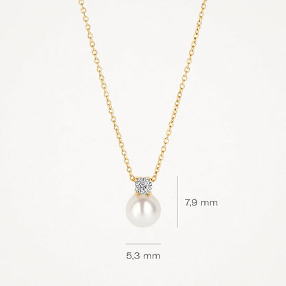 Blush Necklace 3163YPW - 14k Yellow gold with pearl & zirconia