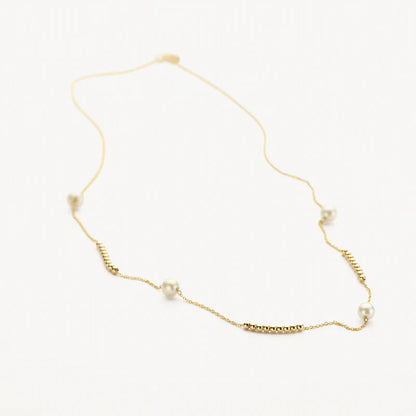 Blush Necklace 3183YPW - 14k Yellow gold with pearls