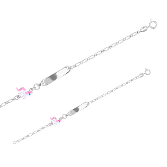 Sterling Silver Child's Engravable Identity Bracelet Pony 318552PO