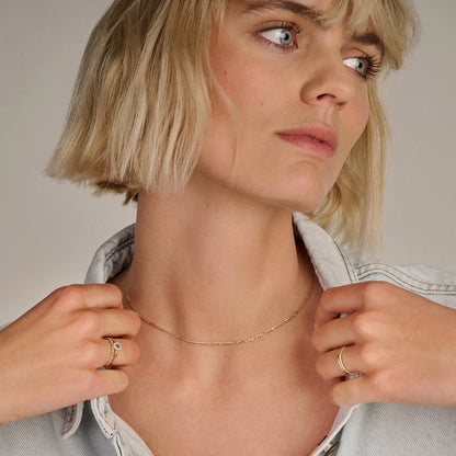 Blush Chain with figaro links 14k gold 3192YGO