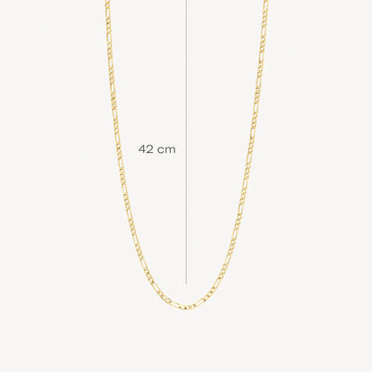 Blush Chain with figaro links 14k gold 3192YGO