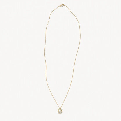 Blush Necklace with drop pendant with zirconia 14k gold 3195YZI
