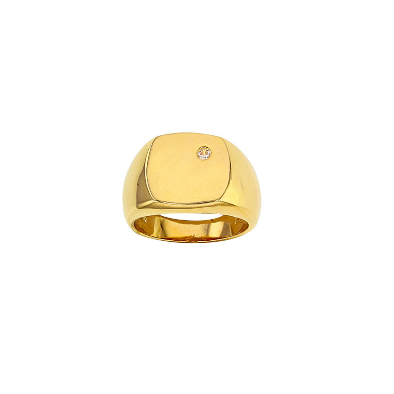 Bijoux D'Or 18ct Gold-Plated Men's Signet Ring 321273