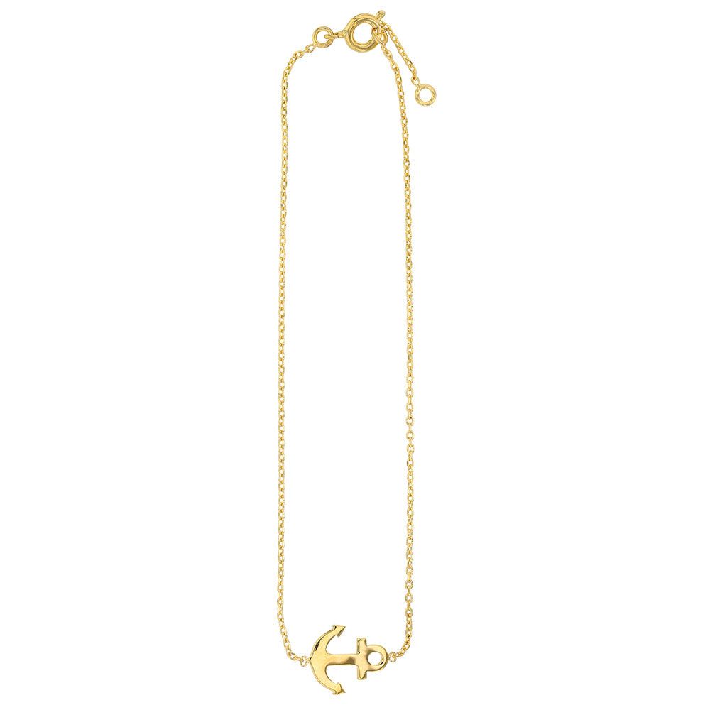 Bijoux D'Or 18ct Gold-Plated Anklet with Anchor 321330