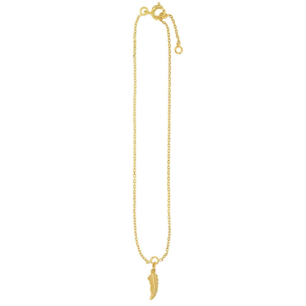 Bijoux D'Or 18ct Gold-Plated Anklet with Feather 321331