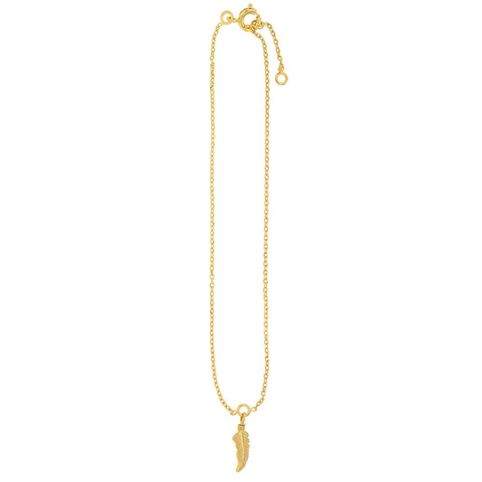 Bijoux D'Or 18ct Gold-Plated Anklet with Feather 321331