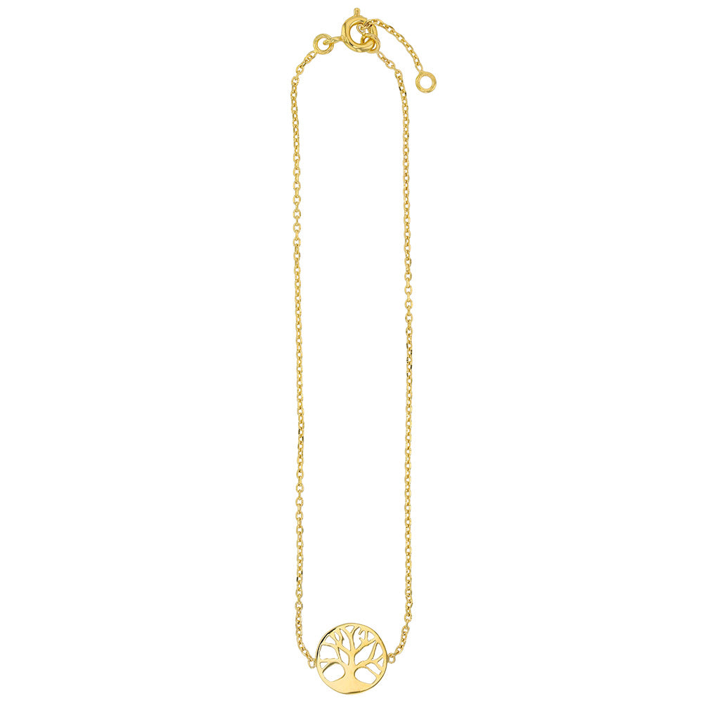 Bijoux D'Or 18ct Gold-Plated Anklet with Tree of Life 321332