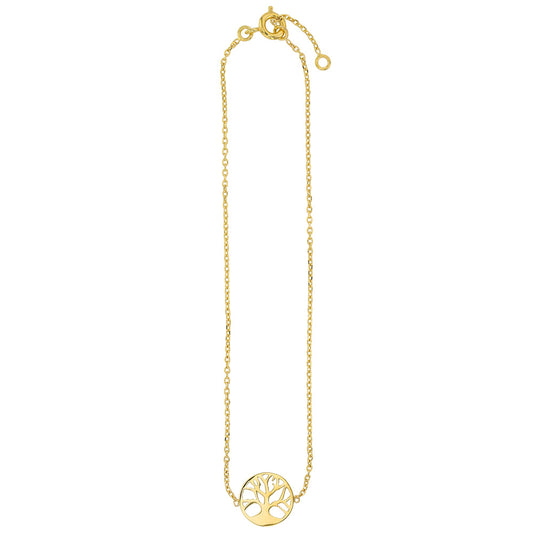 Bijoux D'Or 18ct Gold-Plated Anklet with Tree of Life 321332