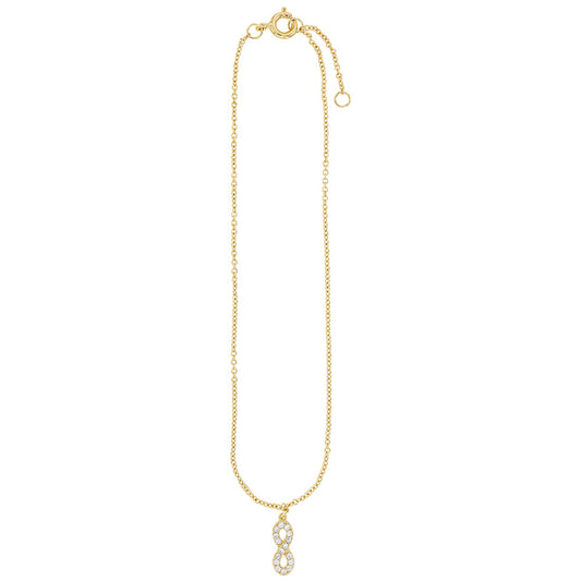 Bijoux D'Or 18ct Gold-Plated Anklet with CZ Infinity Symbol 321335