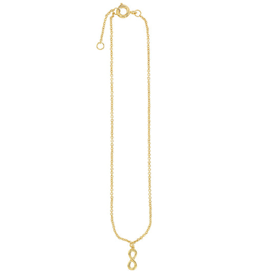 Bijoux D'Or 18ct Gold-Plated Anklet with Infinity Symbol 321336