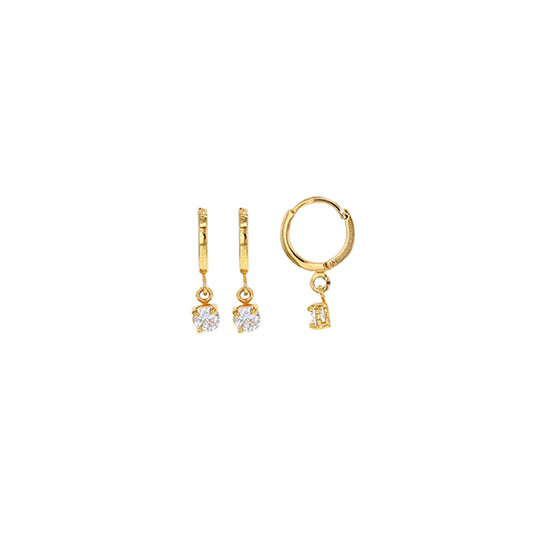 Bijoux D'Or 18ct Gold-Plated CZ Hoops 10mm 3231005