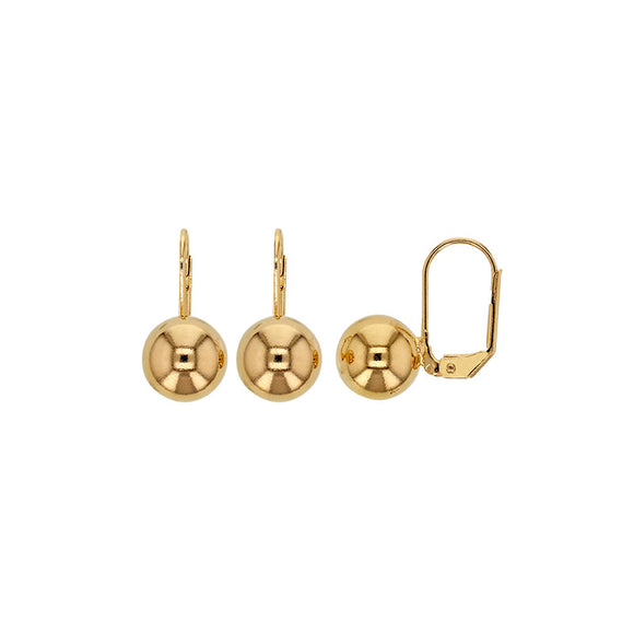 Bijoux D'Or 18ct Gold-Plated 10mm Ball Drop Earrings 323178