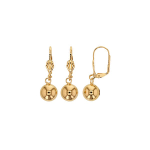 Bijoux D'Or 18ct Gold-Plated 10mm Ball Drop Earrings 323179