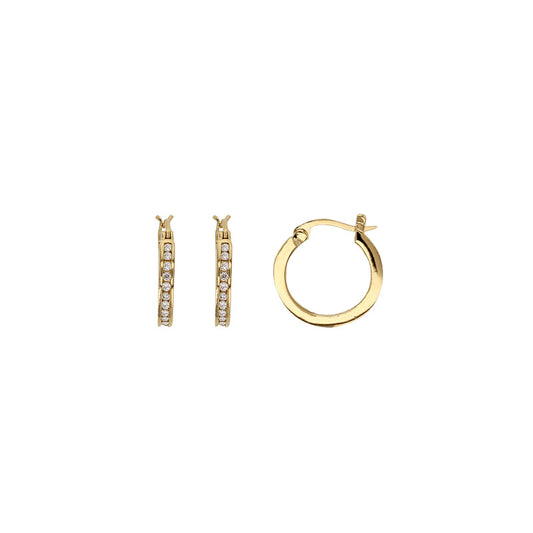 Bijoux D'Or 18ct Gold-Plated CZ Hoops 18mm 323201