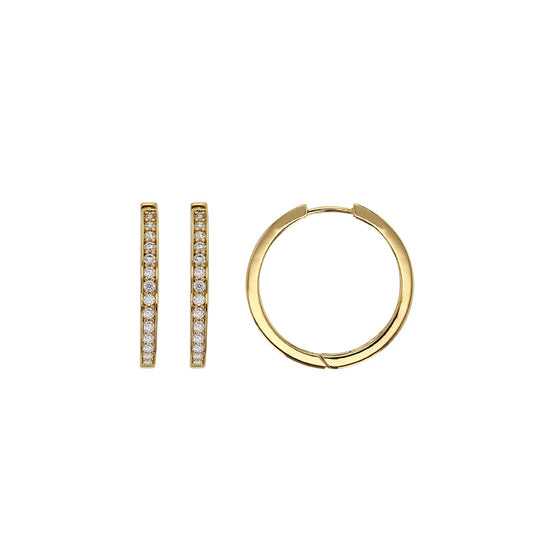Bijoux D'Or 18ct Gold-Plated CZ Hoops 28mm 323203
