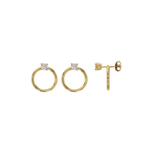 Bijoux D'Or 18ct Gold-Plated CZ Circle Earrings 323261
