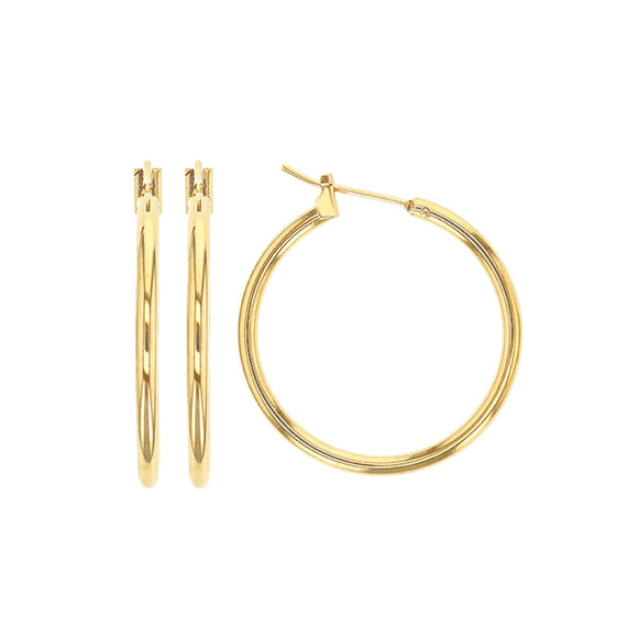 Bijoux D'Or 18ct Gold-Plated Hoops 25mm 323406
