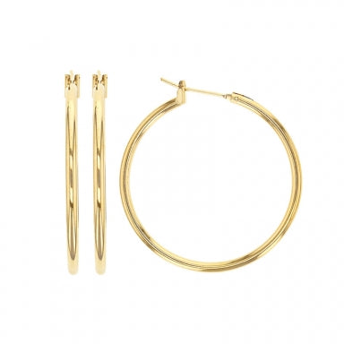 Bijoux D'Or 18ct Gold-Plated Hoops 30mm 323407