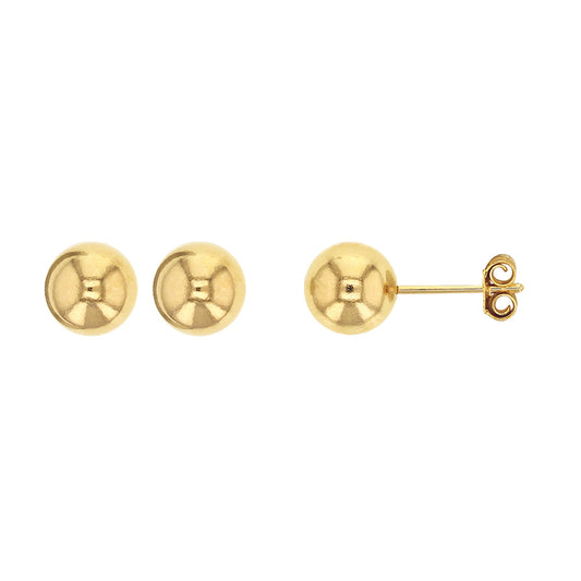 Bijoux D'Or 18ct Gold-Plated Ball Studs 8mm 323571