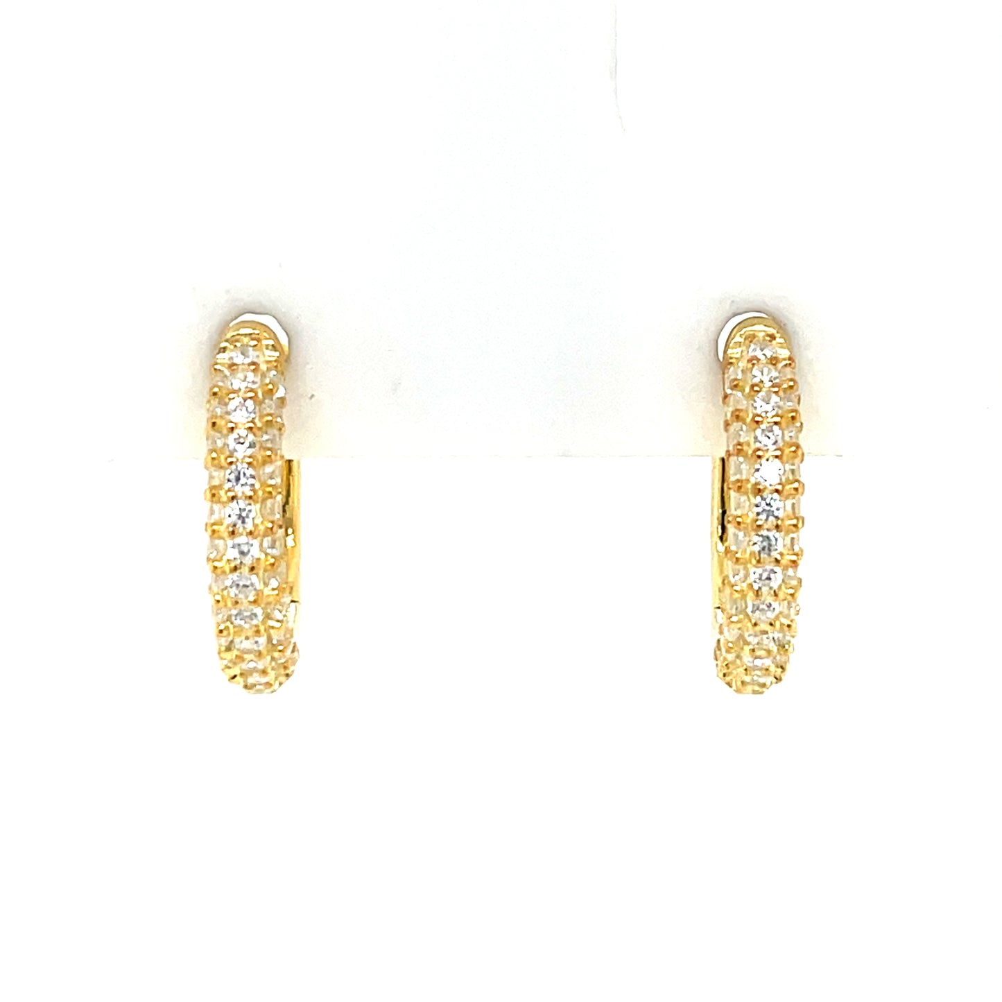 Silver Gold-plated CZ Huggie Hoop Earrings SE3253/G