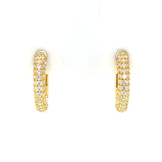 Silver Gold-plated CZ Huggie Hoop Earrings SE3253/G