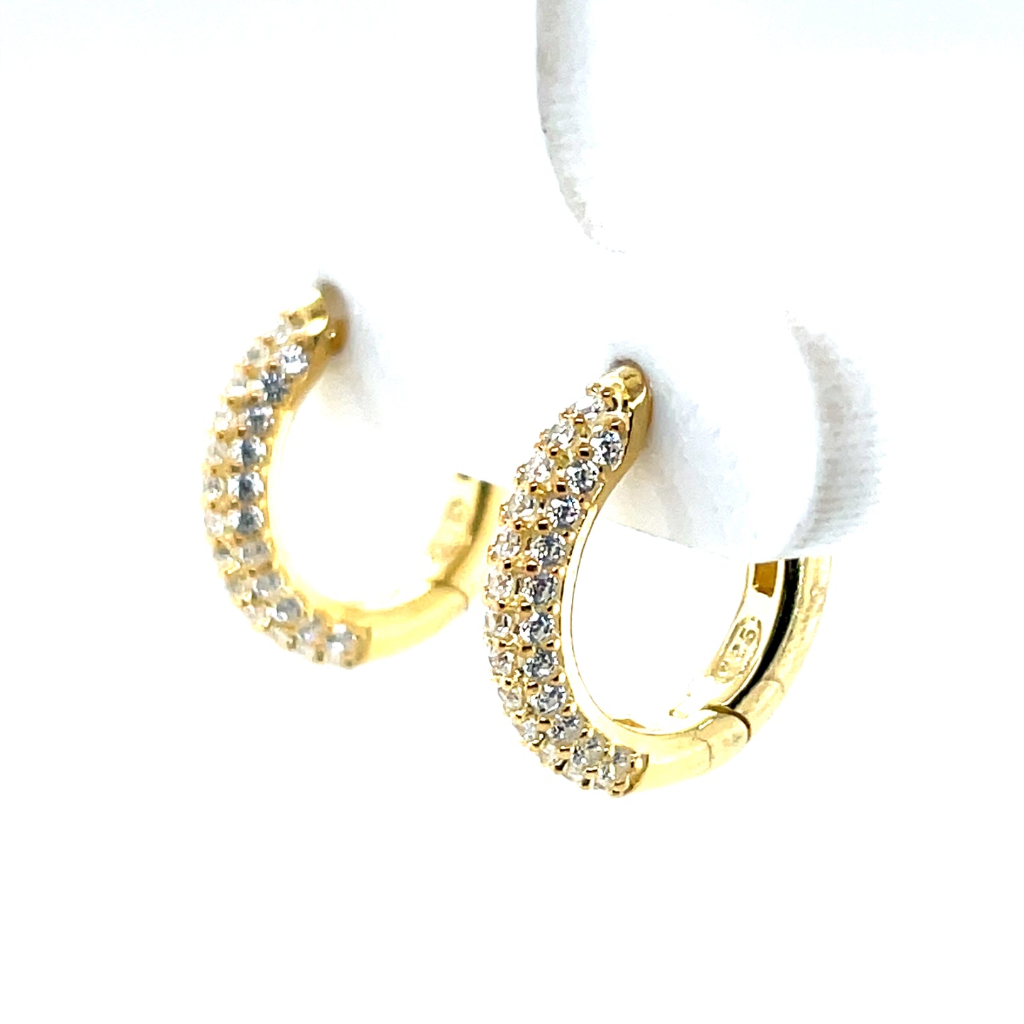 Silver Gold-plated CZ Huggie Hoop Earrings SE3253/G