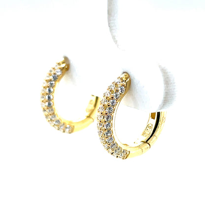 Silver Gold-plated CZ Huggie Hoop Earrings SE3253/G