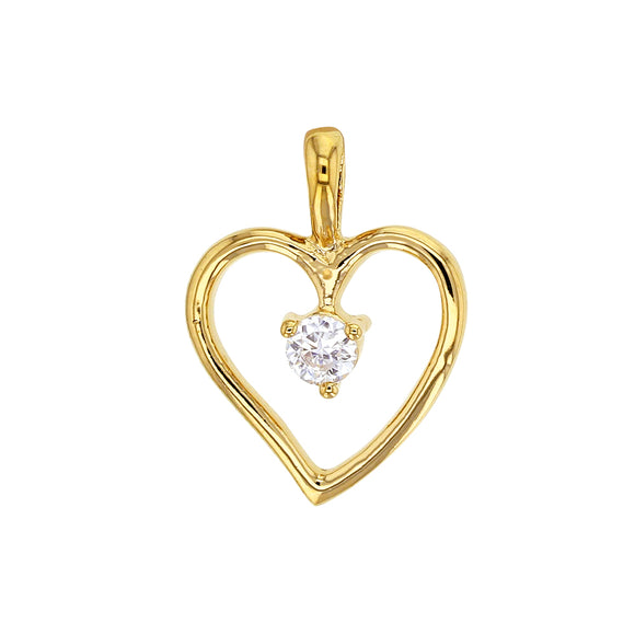 Bijoux D'Or 18ct Gold-Plated CZ Heart Pendant 3260069