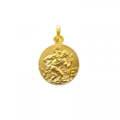 Bijoux D'Or 18ct Gold-Plated 18mm St. Christopher Medal 50cm Chain 3260228
