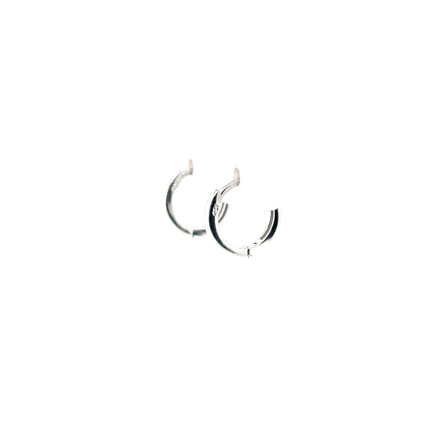 Silver 10mm Plain Huggie Hoop Earrings SE3263