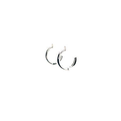 Silver 10mm Plain Huggie Hoop Earrings SE3263