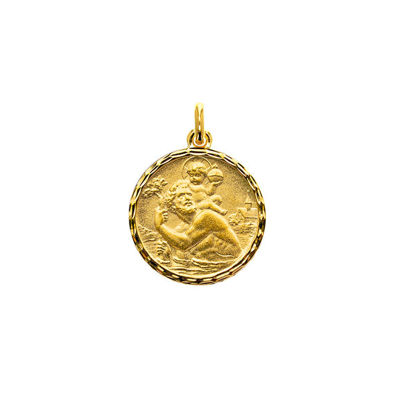 Bijoux D'Or 18ct Gold-Plated 18mm St. Christopher Medal 50cm Chain 326807