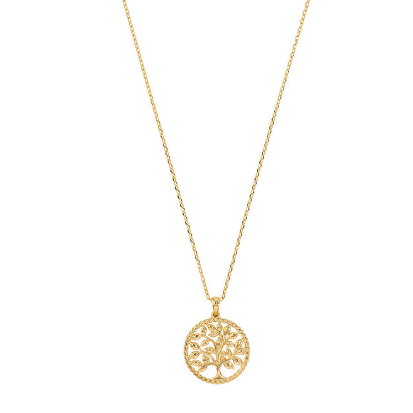 Bijoux D'Or 18ct Gold-Plated Tree of Life Necklace 40+5 cm 327010