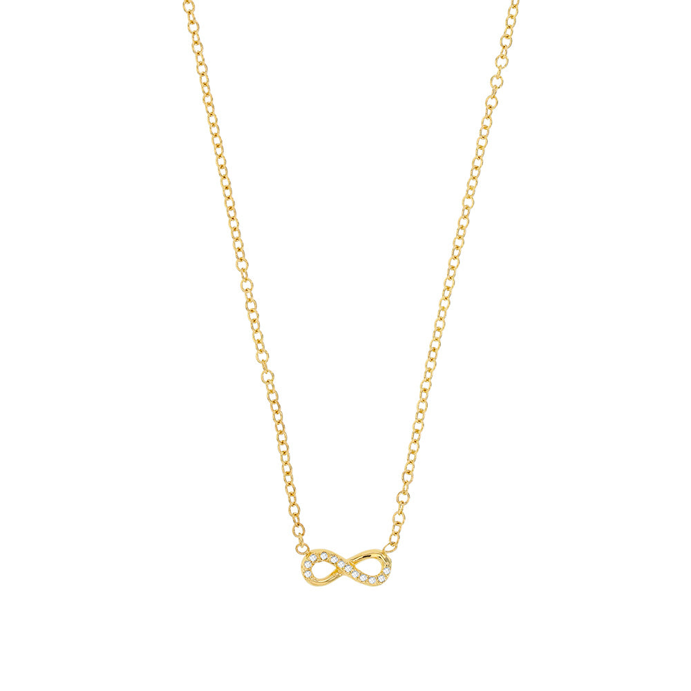 Bijoux D'Or 18ct Gold-Plated CZ Infinity Necklace 37+5 cm 327152