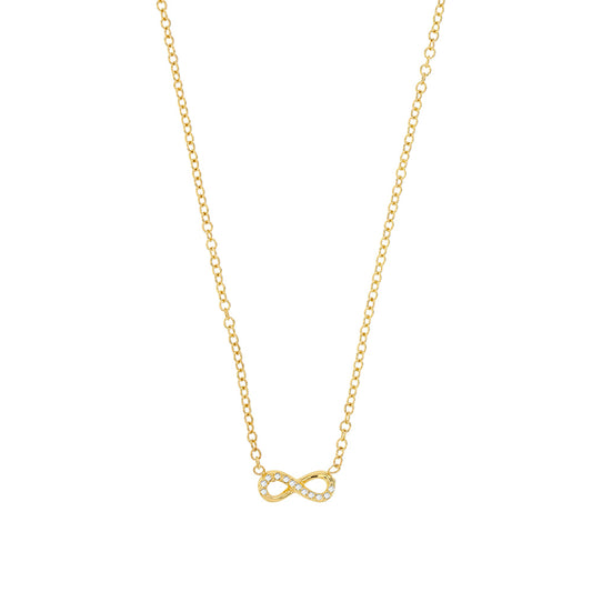 Bijoux D'Or 18ct Gold-Plated CZ Infinity Necklace 37+5 cm 327152