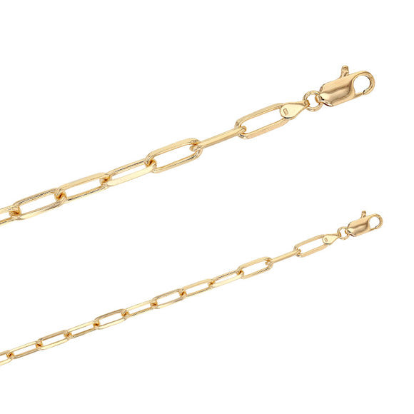 Bijoux D'Or 18ct Gold-Plated Paperlink Chain 60cm 327347