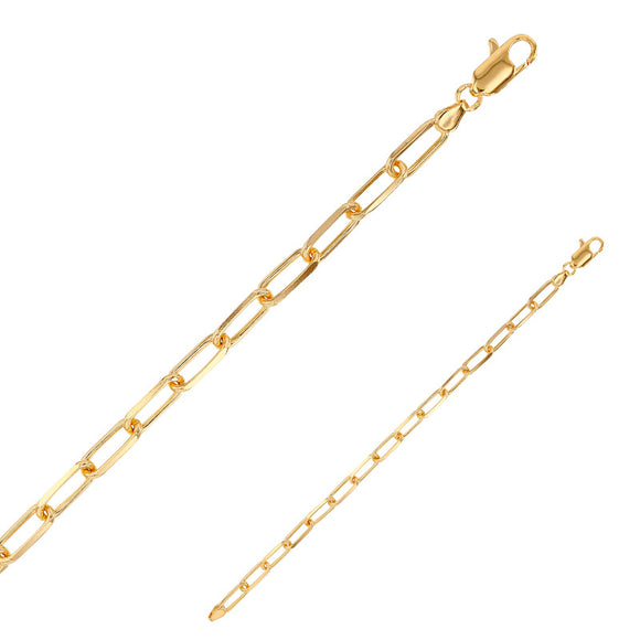 Bijoux D'Or 18ct Gold-Plated Paperlink Bracelet 18.5cm 328034