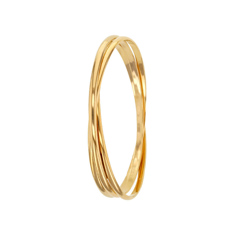 Bijoux D'Or 18ct Gold-Plated Triple Bangle 62mm 328105