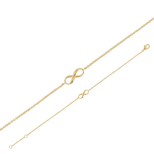 Bijoux D'Or 18ct Gold-Plated Infinity Bracelet 15+3cm 328625