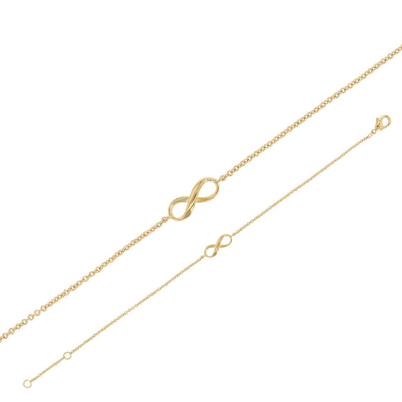 Bijoux D'Or 18ct Gold-Plated Infinity Bracelet 15+3cm 328625