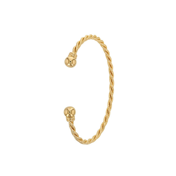 Bijoux D'Or 18ct Gold-Plated Twisted Torc Bangle 60mm 328730
