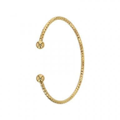 Bijoux D'Or 18ct Gold-Plated Faceted Torc Bangle 60mm 328731